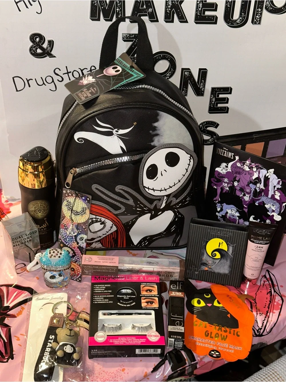 The Nightmare Before Christmas Jack & Sally BOO BACKPACK PURSE BUNDLE